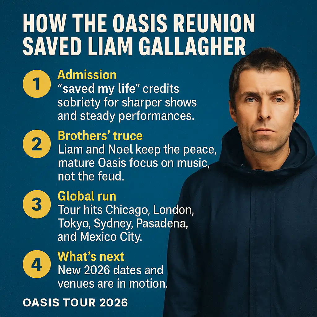 Liam Gallagher Says Oasis Reunion Tour ‘Saved My Life' infographics